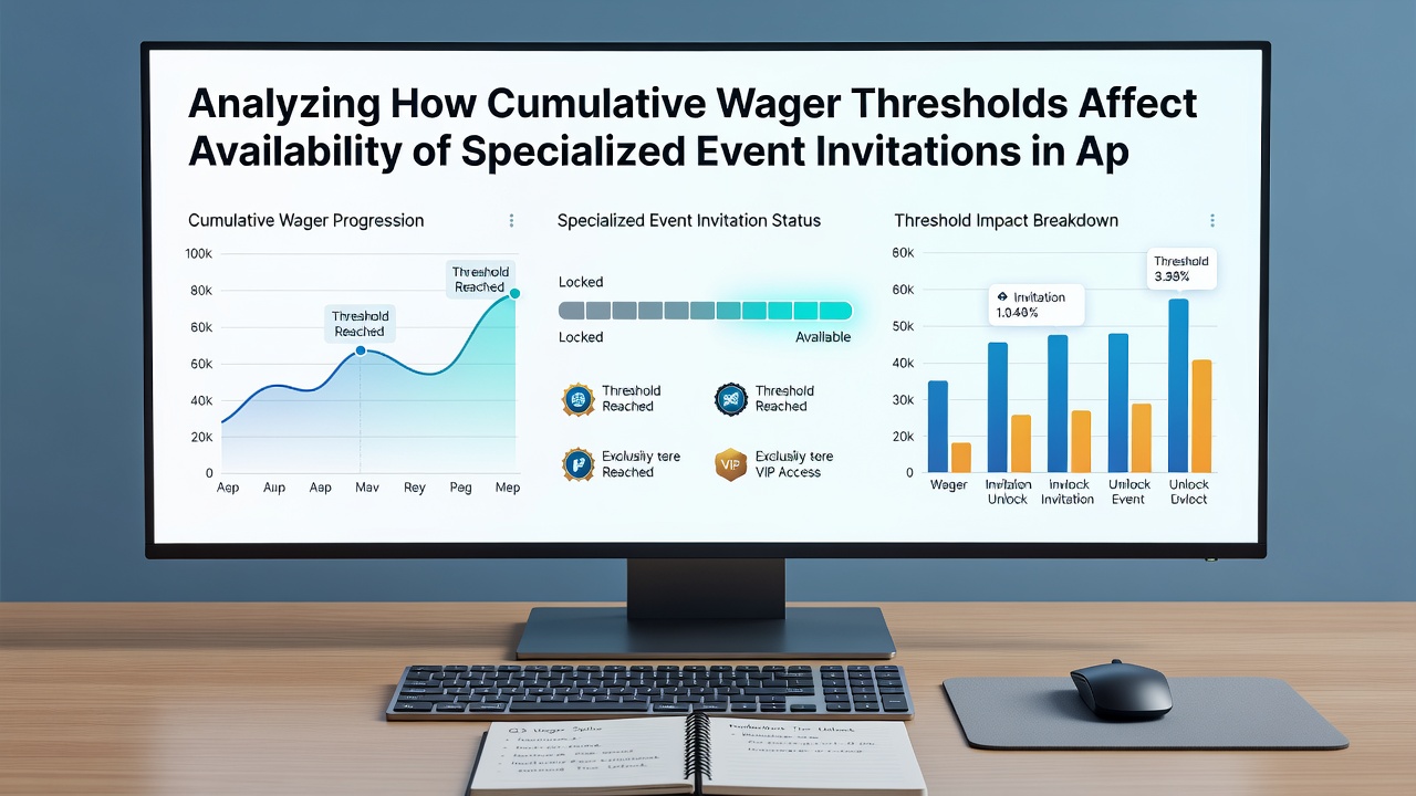 Dashboard screenshot showing tiered event invitations tied to cumulative betting totals in a wagering app