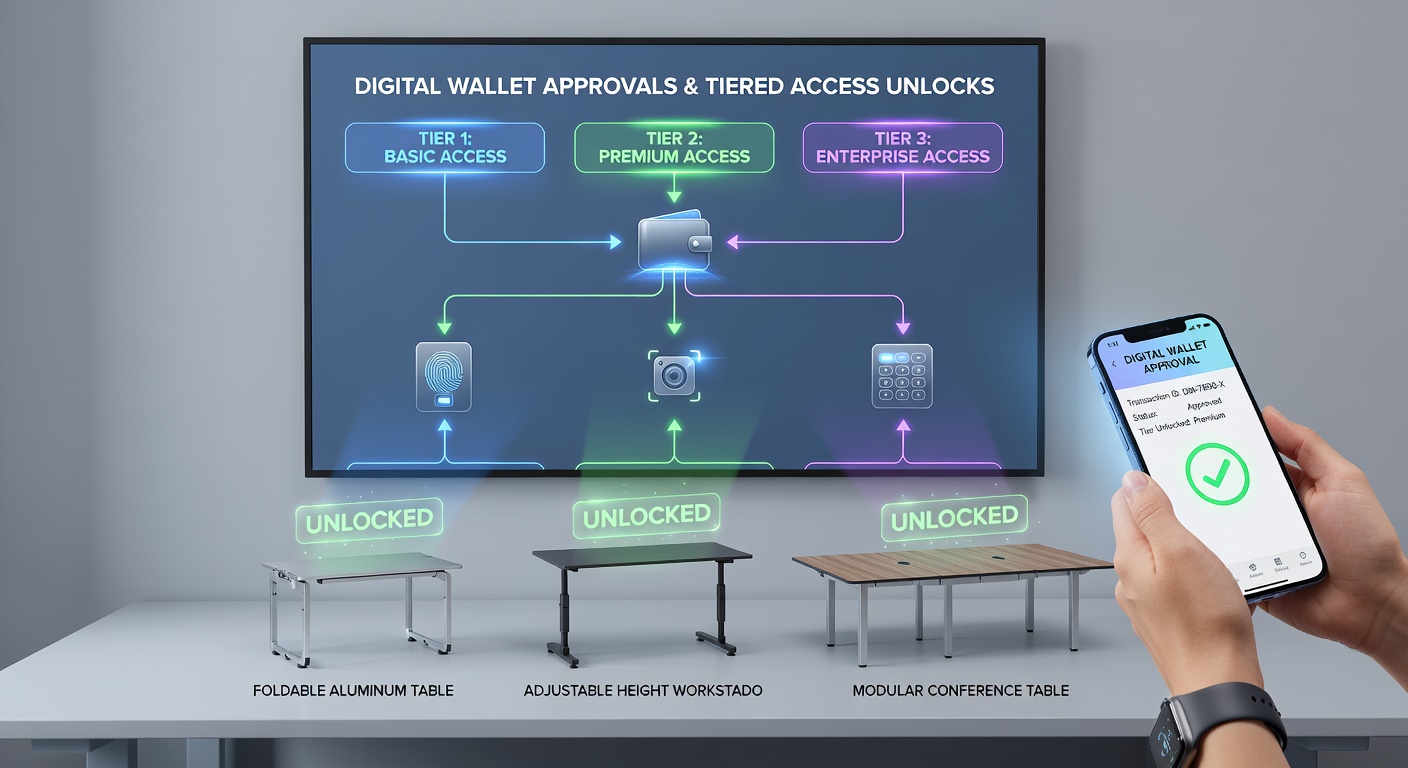 Digital wallet interface connecting to mobile casino table variants on tablets