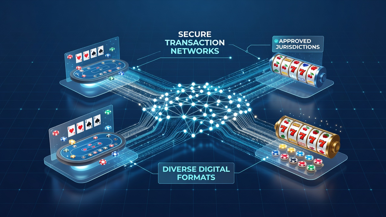 Secure digital payment networks connecting table games and slot reels in licensed online casino platforms