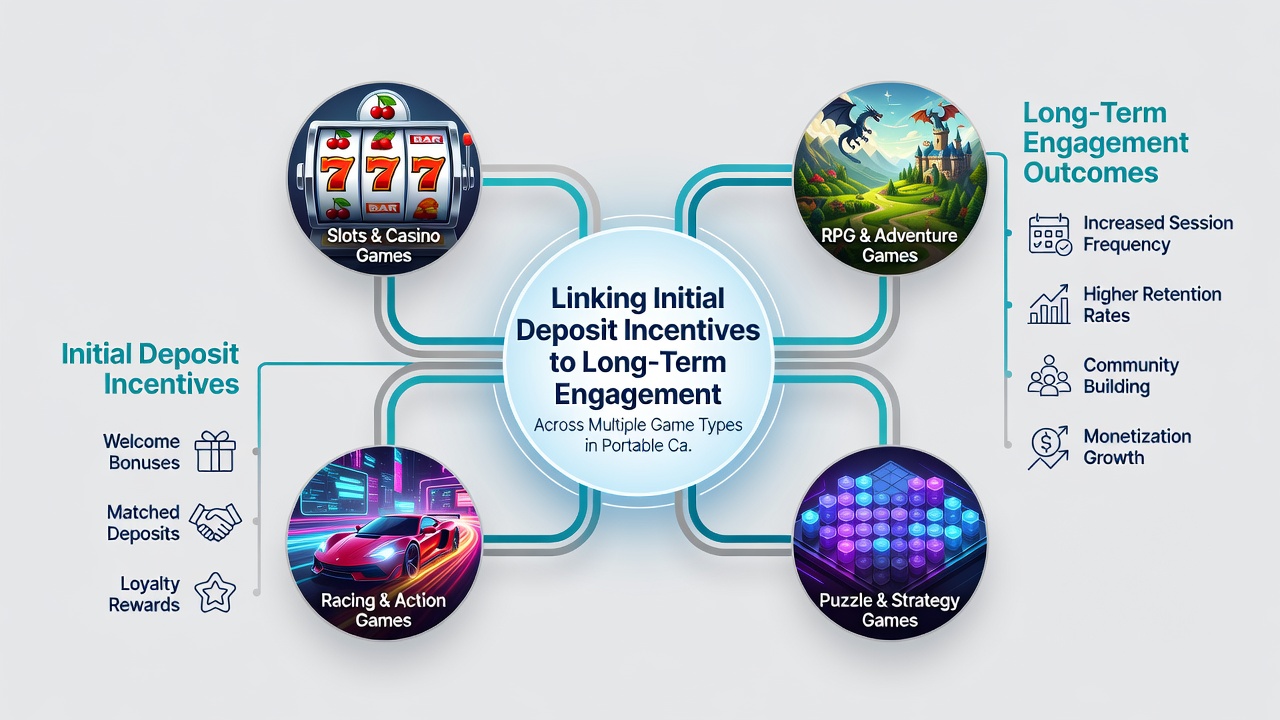 Analytics dashboard displaying engagement metrics across mobile casino game types